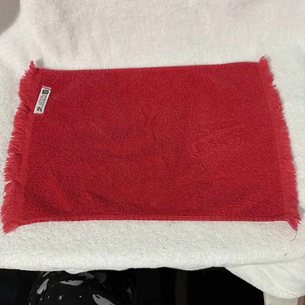 LOT‎ Vintage Holiday Fingertip Hand Towels Cannon Martex Red Christmas Fringe